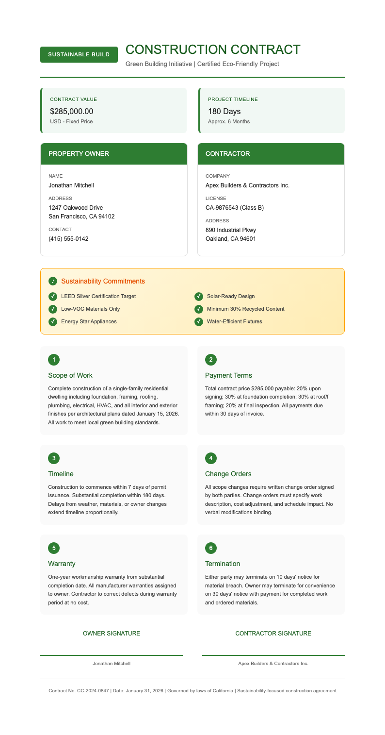 corporate construction contract corporate esg report